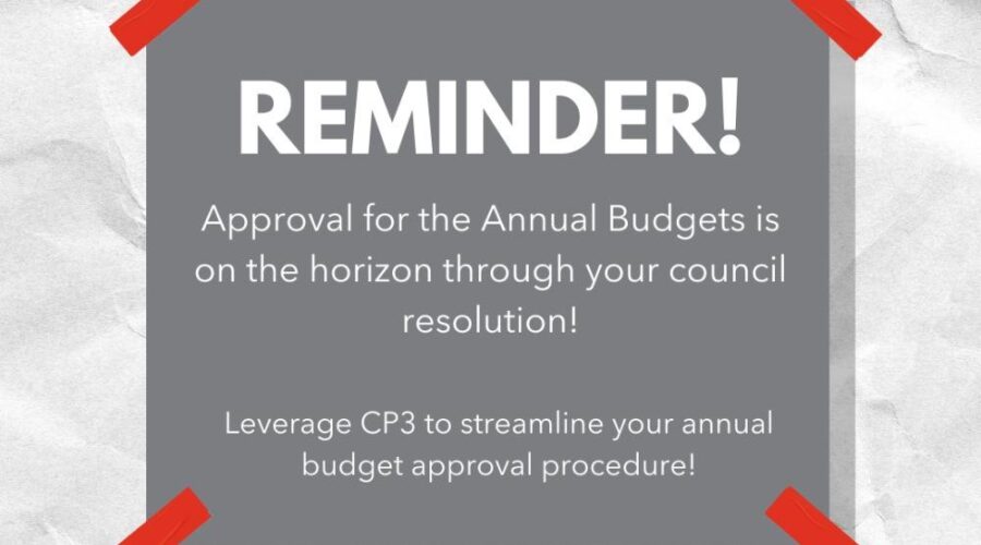 REMINDER! Approve annual budget by Council resolution
